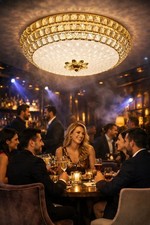 Luxury Crystal LED Flush Mount Ceiling Light Gold Round