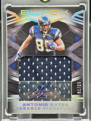 #ad 2022 Panini Black Antonio Gates Player Worn Patch Auto 25 Chargers $75.00