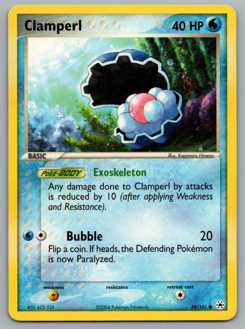 Clamperl 58/101 Common Hidden Legends Pokemon Lightly Played