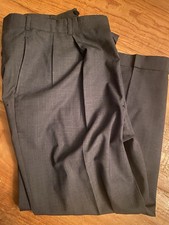 Austin Reed 38x29 Gray Pleated Wool Classic Mens Dress Pants London England