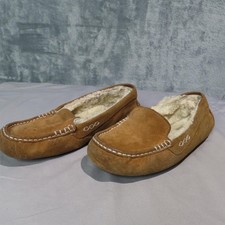 UGG Ansley Moccasin Slipper Shoes Womens Size 8 Chestnut Sheepskin Suede Loafers