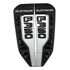 New Fits 2023-2025 F350 Platinum Fender LH + RH Nameplate Emblem Black Silver