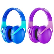 2 Pack Noise Cancelling Headphones for Kids, Kids Ear 2pack-purple  Indigo