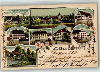 13705275 - 7901 Ballendorf lithograph spray house steam brickworks inn Zum