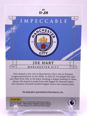 2023-24 Panini Impeccable Indelible Ink On-Card Auto JOE HART /99