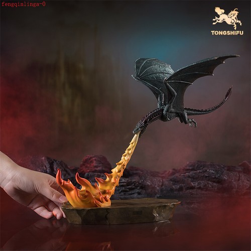 Game of Thrones Black Dragon Drogon Figure Metal Statue Model Hand Painted Toys - Picture 2 of 22