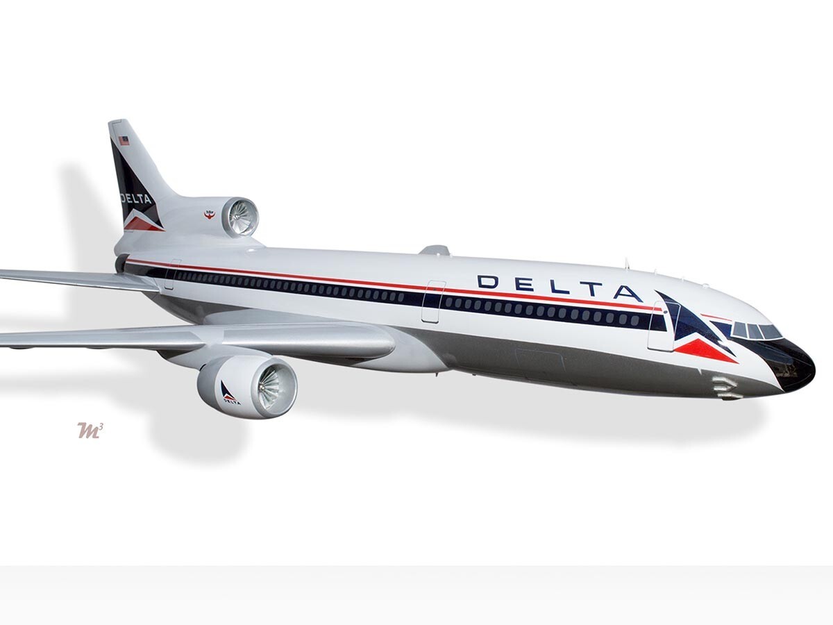 Lockheed L-1011-385 Tristar Delta Airlines Desk Wood Airplane