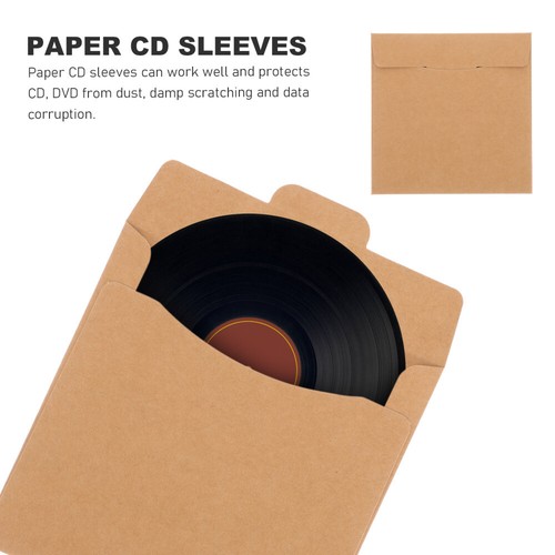 50 Pcs Storage Box Protective Packaging CD Pochettes En Papier Dvd De - Photo 3/12