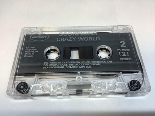 SCORPIONS Audio Cassette Tape CRAZY WORLD 1990 Mercury Records Canada P4-46908 - Picture 3 of 4