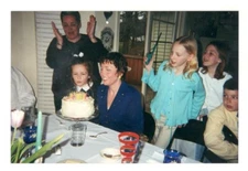 Vintage 2001 Photo Girls Daughter At Mother's Birthday Party 00's Found Art R170