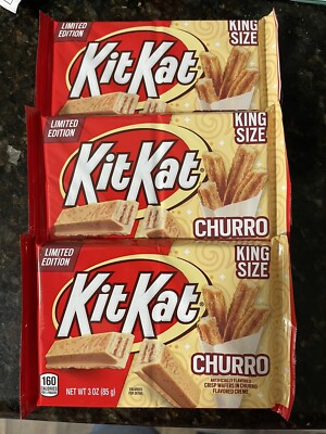 3 - Hershey Limited Edition King Size KITKAT Churro Flavored Creme 3 OZ Bars