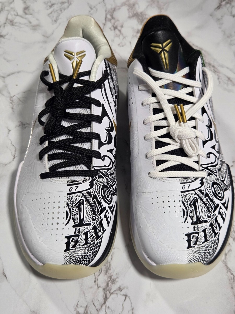 2020 nike kobe v 5 protro 1/2 men size 10 white/gold ct8014
