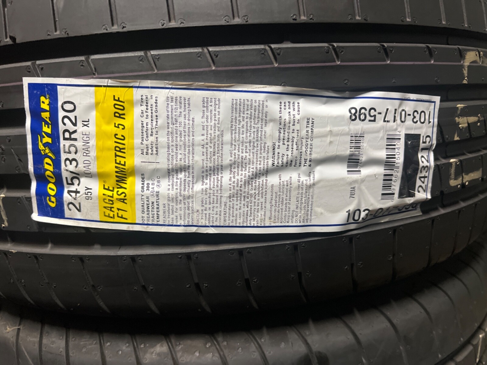 Goodyear Eagle F1 Asymmetric 5 245/35R20 Tire for sale online | eBay
