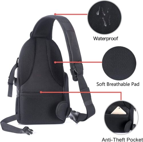 Mosiso Fashion DSLR Camera Sling Bag Case Sling Backpack for Nikon Canon Sony - Picture 4 of 71
