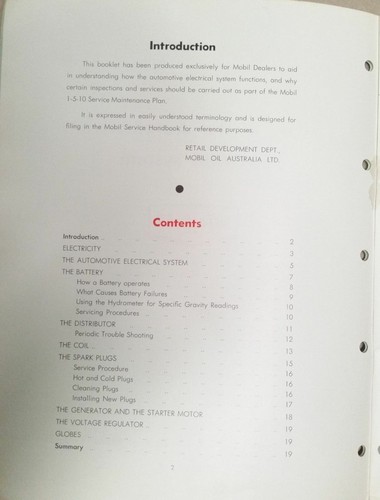 Mobil Care Of The Electrical System Workshop Manual - Picture 2 of 4