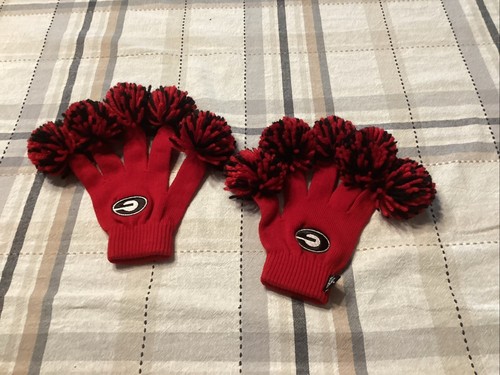 Georgia Bulldogs Spirit Fingerz Red Gloves With Poms On Tips