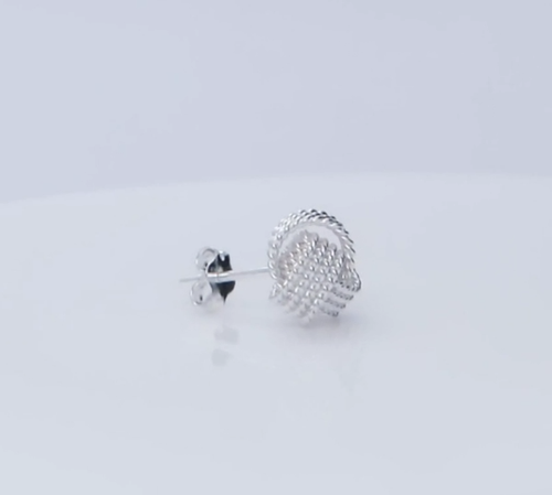 925 Sterling Silver Italian Design Love Knot Stud Earrings for Women and Girls - Video 1 of 1