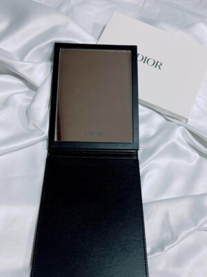 Christian Dior DIOR stand mirror Black CD Logo 14x19x1.5cm faux