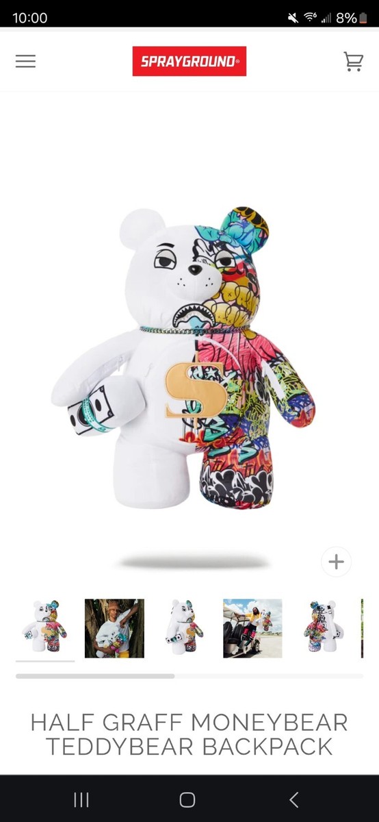 Sprayground Half Graff Moneybear Teddybear Backpack New with Tags