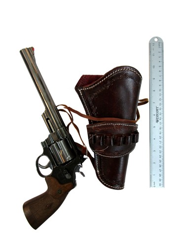 WESTERN HOLSTER PISTOL COVER GUN COVER SIX SHOOTER UNIVERSAL FIT REVOLVER HOLDER - Picture 20 of 24