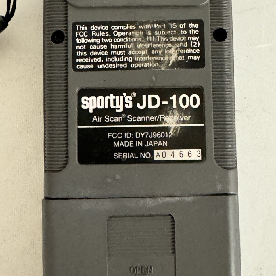 Sporty's JD100 AirScan' Scanner/Receiver. Tested Working. eBay