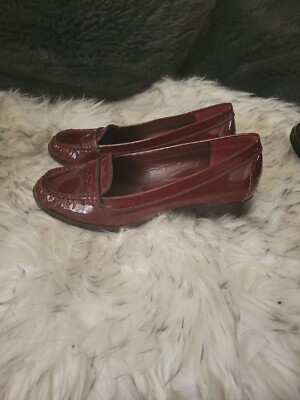 Ralph Lauren Burgundy Patent Leather Pia Penny Loafers  display picture 2