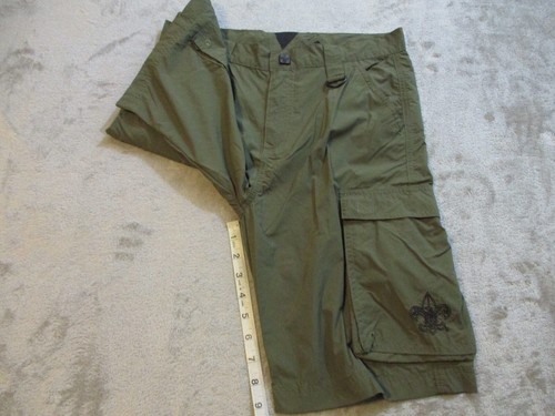 Boy Scouts of America Cargo Shorts Boys Youth Large Green Olive BSA Nylon 9" - Picture 11 of 21