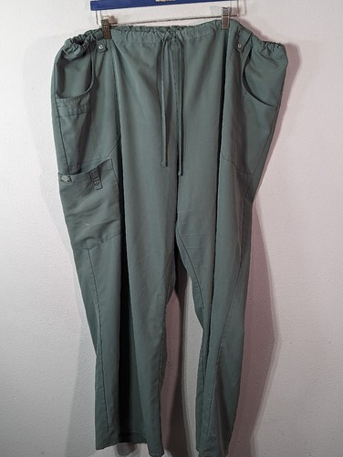 Pantalones médicos elásticos para mujer Dickies de altura baja pierna recta verde 3XL