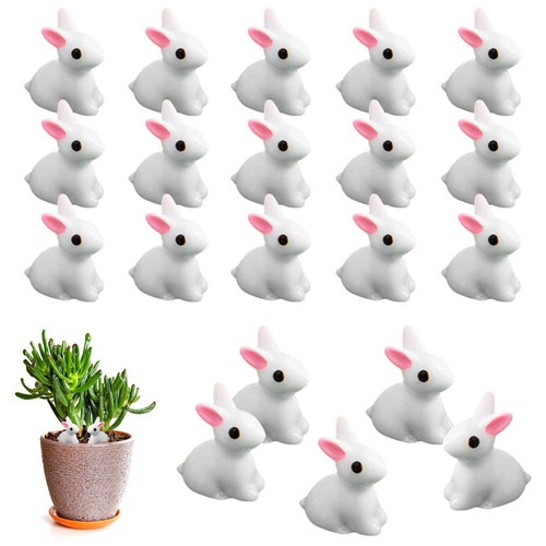 20/50Pcs Small Rabbit Doll Home Cute Little Rabbit Decor Resin Bunny Crafts