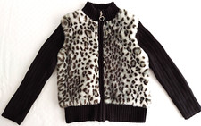 Greendog 2-pc Look Zip Sweater Mock Collar Lg Slv Blk Animal Prt 4 / 4T 15615