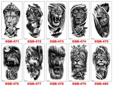 8 X Sheets Temporary Tattoo Body Arm Tattoo Sticker Half Sleeve Fake Waterproof