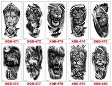 8 X Sheets Temporary Tattoo Body Arm Tattoo Sticker Half Sleeve Fake Waterproof