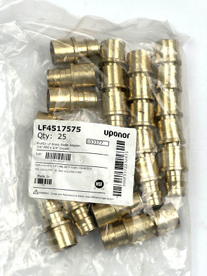 25 # Uponor Copper Fitting Adapter Brass 3/4'' ProPEX x 3/4'' LF4507575 LOT of 25