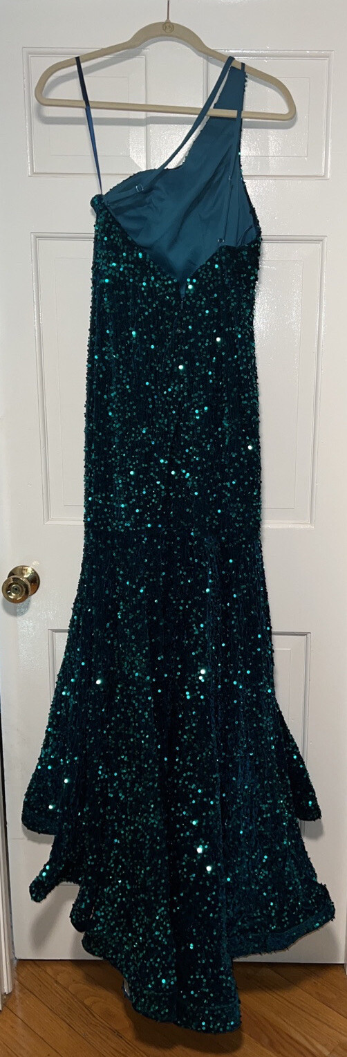 Promlily Prom Dress 2023 One Shoulder Sequin Mermaid Formal Evening