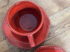 PV Italy Peasant Village Red Cabbage 6 Coffee Cups & 6 Saucers Beaded Edge — photo 5