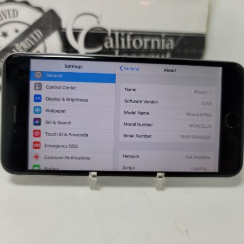 New ListingApple iPhone 6 Plus / Black / 16 Gb(Gsm Unlocked)Screen issue( Rapier ) /(J003)