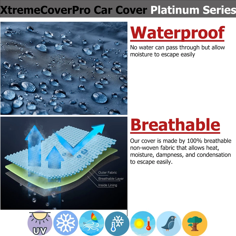 2004 2005 2006 2007 Mercedes-BENZ C230 C240 C280 C320 Waterproof Car Cover BLACK - Image 2 of 4