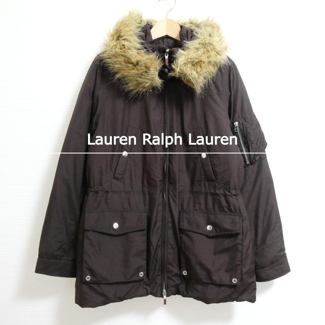 LAUREN RALPH LAUREN NY NY 10080 Brown Down Jacket for Women Size S Polyester Puffer Coat