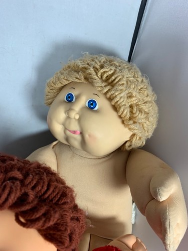 3 Vintage 1982 Cabbage Patch Kids dolls World Traveler side Tongue Blonde - Picture 4 of 16