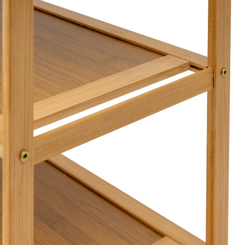 5 TIER NATURAL BAMBOO SHOE RACK ENTRYWAY SHOE SHELF CABINET STORAGE ORGANIZER - Picture 8 of 12