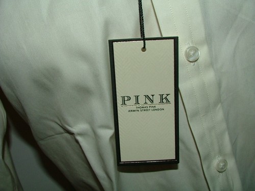 NEW WT THOMAS PINK DRESS SHIRT SIZE 15 1/2 34 IVORY CLASSIC FIT SOLID #160 - Picture 3 of 6