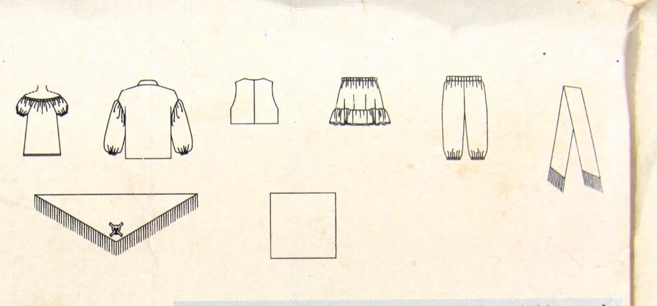 Pirate Costumes Child S M L XL 4-14 Butterick 6730 Uncut Pattern Top Pants Scarf - Image 4 of 4