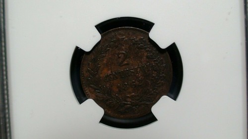 1862 N ITALY Two Centesimos NGC AU53 BN 2C Coin PRICED TO SELL RIGHT NOW! - Picture 3 of 4