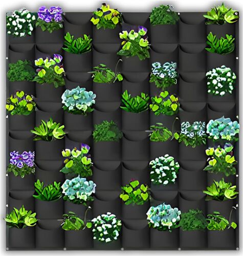 Vertical Wall Hanging Planters with 64 Pockets Large Grow Bags Garden Decoration