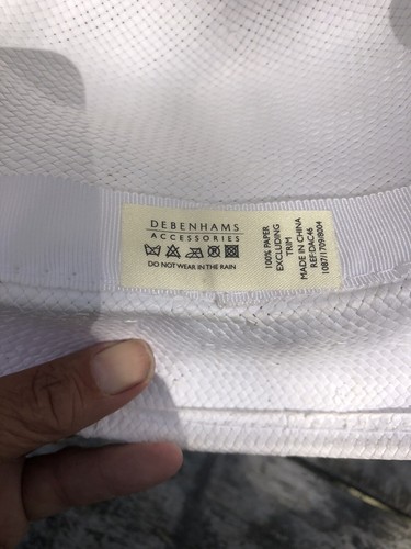 DEBENHAMS SUMMER SUN MEDIUM HAT WHITE NETTING PURPLE FLOWERS 21.75" CIRCUMFERENC - Picture 8 of 21