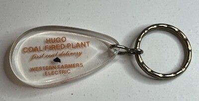 Vintage Keychain Coal Fired Electric Plant / Hugo OK / Western Farmers Electric