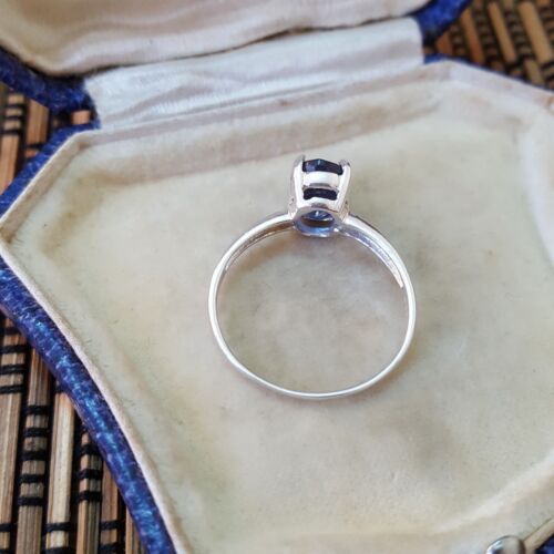 925 Sterling Silver Ring, Sapphire Blue Kyanite Ring,Size N US 6.75, Solitaire - Picture 7 of 7
