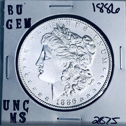 1886 BU GEM MORGAN SILVER DOLLAR UNC MS+++ U.S. MINT RARE COIN 2875