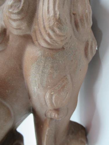 Clay Japanese Okinawa Foo Dog Vintage 8 Inch Statue - Picture 20 of 20