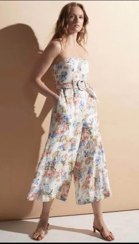 Zimmermann Bowie Strapless Floral Print Linen Jumpsuit Event Party Boho Size 1 - Picture 5 of 24